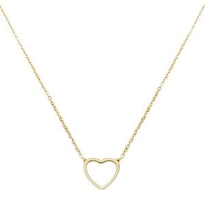 Gold Hollow Heart Necklace